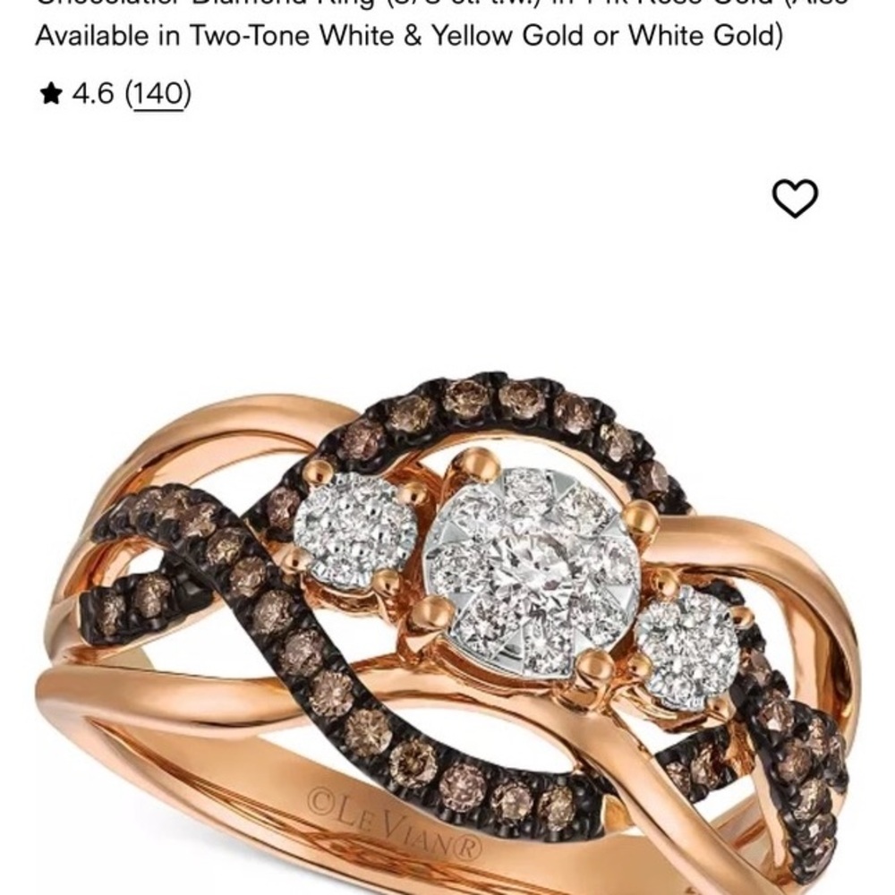Levian Two-Tone Diamond Ring in Rose and White Gold